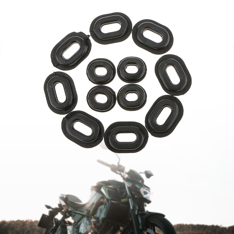 12pcs Rubber Grommets Motorcycle Side Cover Rubber Grommets Head Gasket Fairings Sets For Honda CG125 Side Panel Cover Grommets