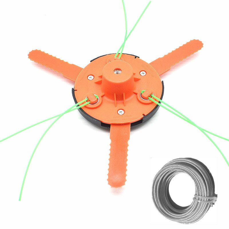 Newest Knife/Blade Rope Dual-Use Grass Cutter Trimmer Head With Steel Wire Lawn Mower Brush Cutter Thread Nylon Brushcutter: StrimmerHeadWithRope