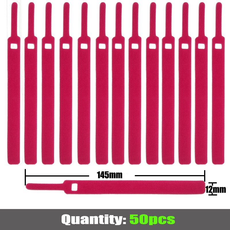 50 stücke 12mm * 145mm Verschluss Band kabelbinder Klebstoff Magie Haken Schleife Stock bulckle Gürtel Bündel Draht linie Band schnur