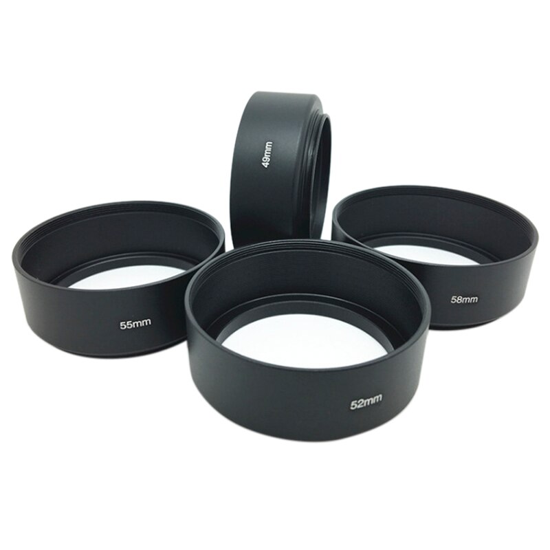 49MM/55MM/58MM/62MM/67MM/72MM/77MM Metal Long Focus Lens Hood Screw-In Mount For Camera