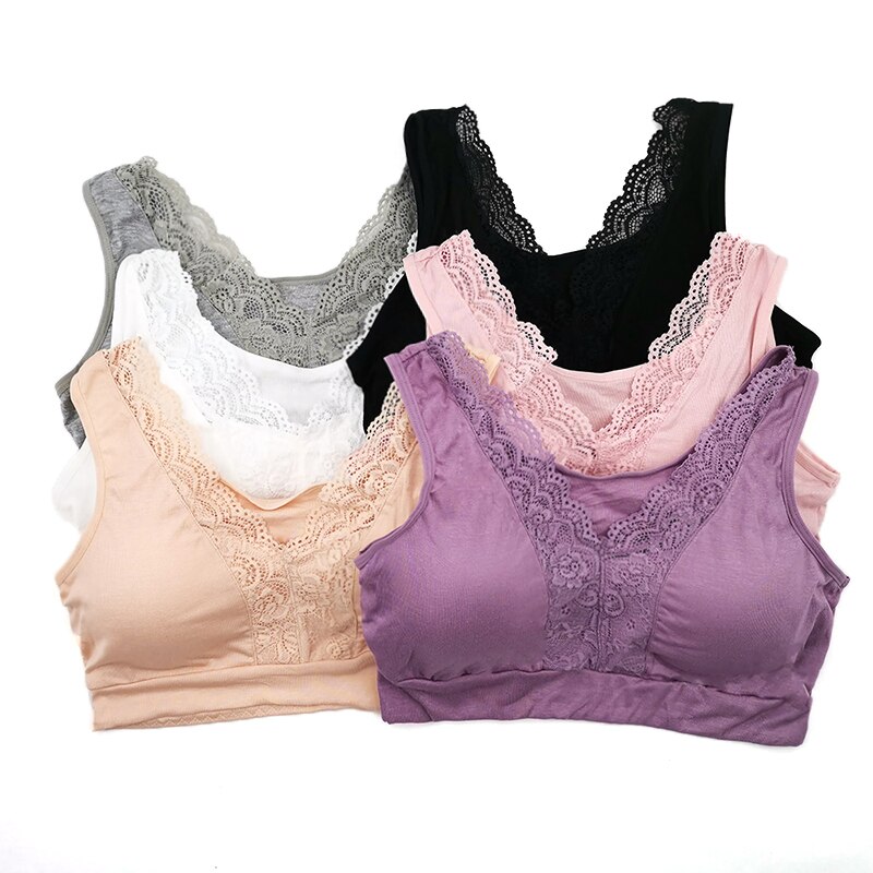 Plus Size Women Lace Bras Big Size Seamless Brassiere Padded Underwear Female Wire Free Comfortable Bralette Top