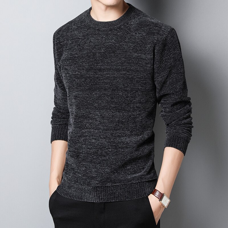 Tyk fløjl mærke trøjer mænd pullover varm slim fit trøjer strikning vinter koreansk stil casual mænd tøj
