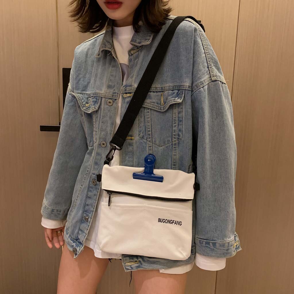 Vrouwen Tas Clip Canvas Tas Brief Mode Schouder Messenger Pakket Eenvoudige Telefoon Tas Bolsos Mujer De Marca Famosa