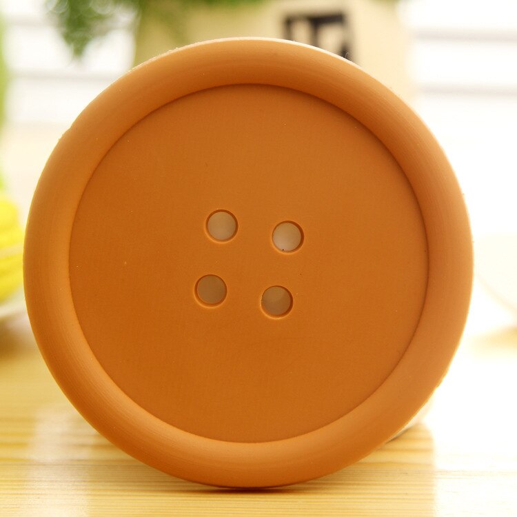 1 Pcs Knoppen Cup Pad Servies Siliconen Cup Pad Coaster Placemats Cup Mat Eettafel Koffie Hittebestendige Keuken Tool: brown