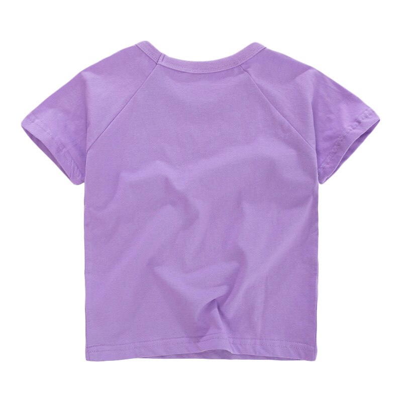 Little maven Kids t shirts Summer Rainbow Purple Colors Girls Tops Tees Shirts Children's Clothing Baby Cotton Garments