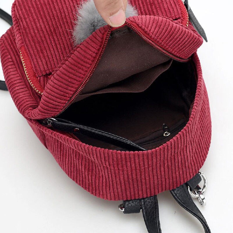 2018 nova marca feminina meninas sólido pequeno ombro mochila de viagem veludo mochila