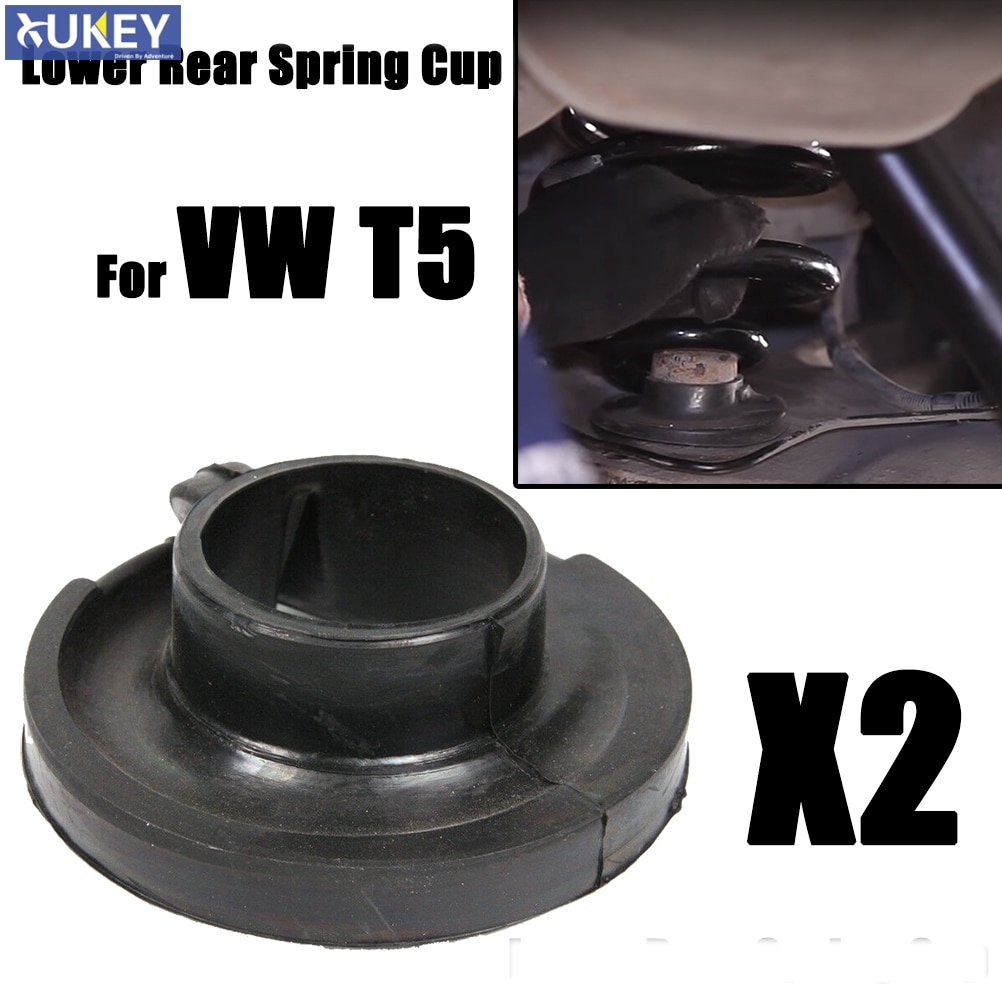 Rubber Support Rear Lower Coil Spring Seat Cup Mount For VW Transporter T5 T6 2003 2004 2005 2006 2007 Caravelle 2Pcs