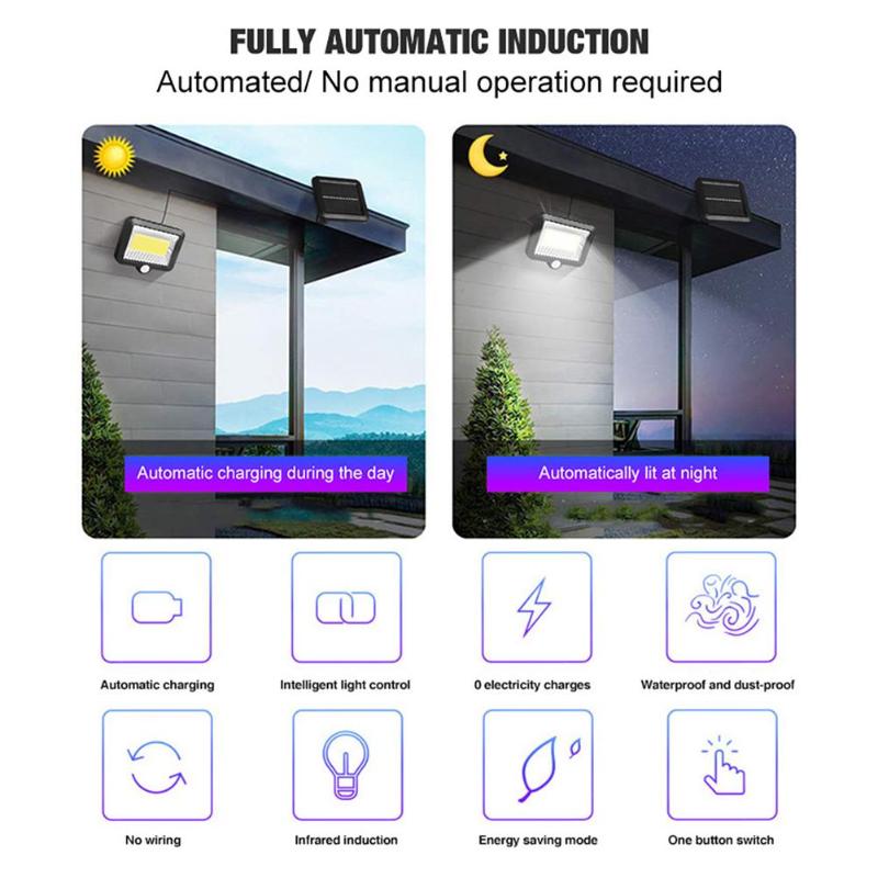 Solar Outdoor Lamp 100LED Solar Power Motion Sensor Light Spotlight PIR Motion Sensor Outdoor Garden Floodlight Security Lamp