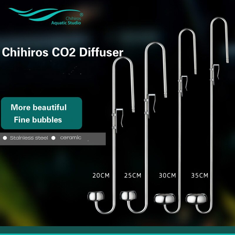 Chihiros – diffuseur de CO2 pour Aquarium, Clip en acier inoxydable, petite bulle de carbone en céramique, remplacement de plante réservoir de poisson