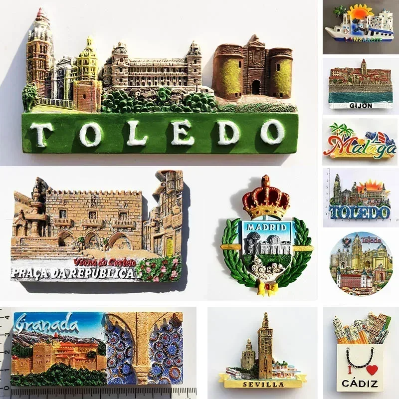 Spaans Koelkast Magneten Toledo La Catedra Kathedraal Malaga Montserrat Magnetische Koelkast Stickers Toeristische Souvenirs Idee