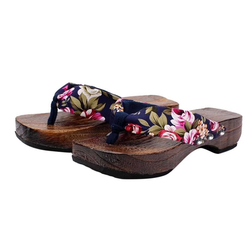 CHAMSGEND Shoes Woman Summer Platform Shoes Wood Women Sandals Clog Wooden Slippers Flip Flops zapatos de mujer