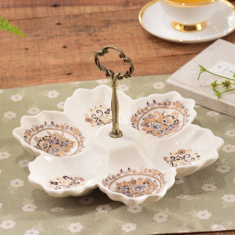 6 grilles en céramique Dessert assiette monocouche hexagonale gâteau assiette fête mariage fruits après-midi thé fruits secs plateaux de stockage: 15-06P