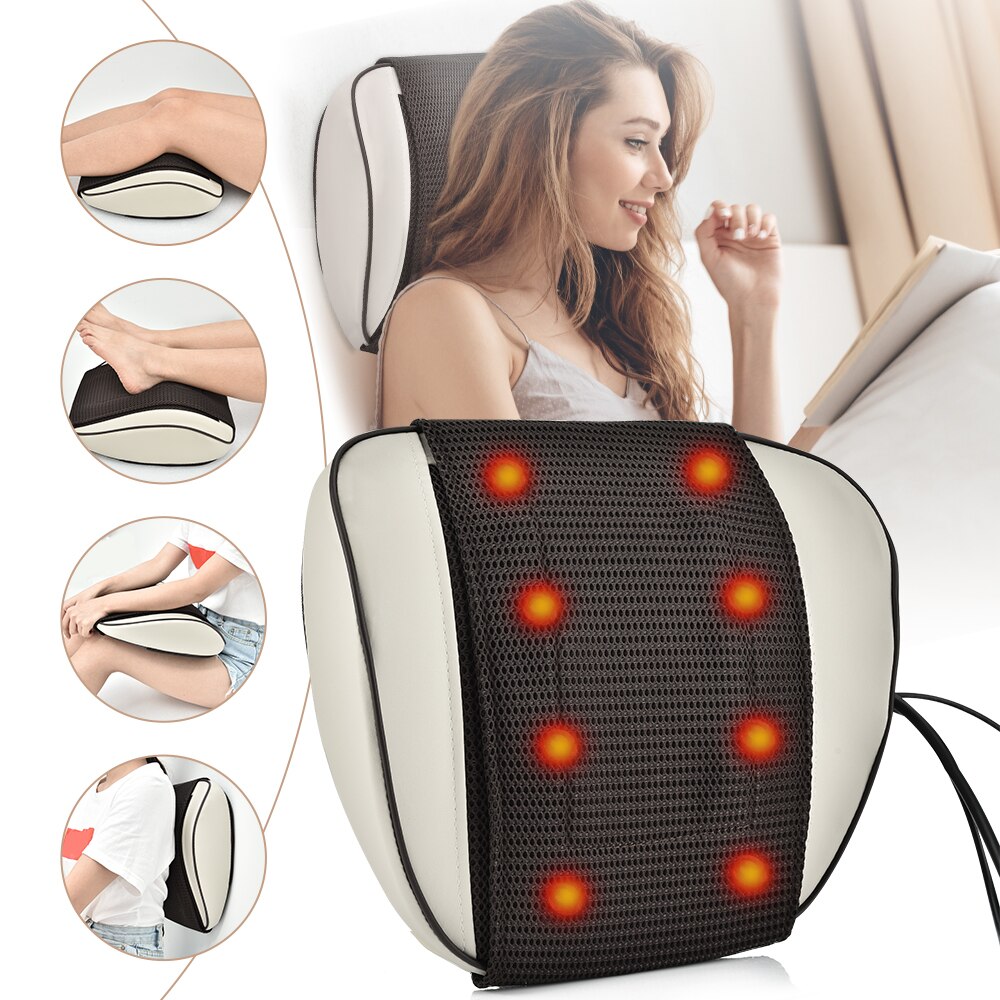 Infraröd värme elektrisk massage kudde nacke hälsosam massageador avslappning elektrisk ryggmassager nacke axel massager