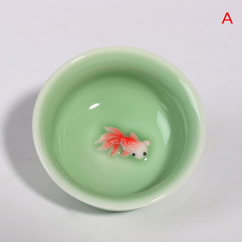 1PCS Chinese Tea Cup Porcelain Celadon Fish Teacup Set Teapot Drinkware Ceramic China Kung Fu Tea Set Ceramic Cup Chinese