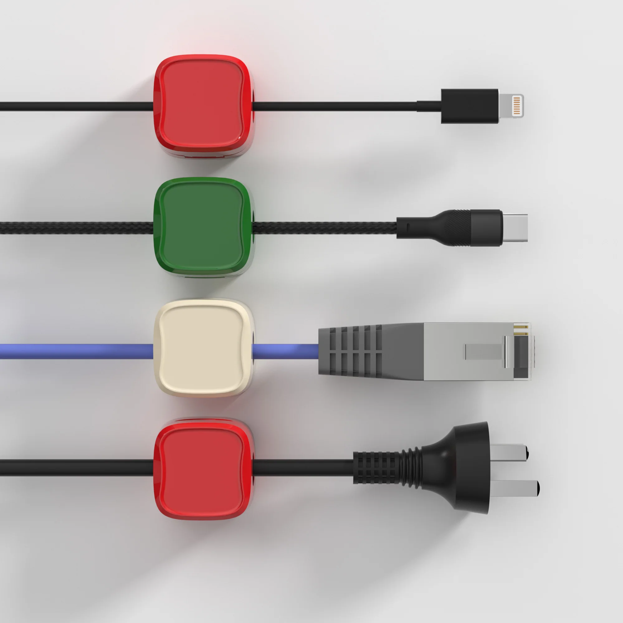 Organisateur de câbles, boîte de prise magnétique, enrouleur de câble en Silicone, Clips de gestion de câbles flexibles pour souris, écouteurs, câble de données de téléphone 6 pièces