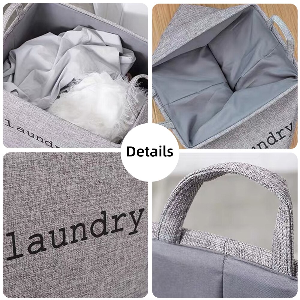 Double tissu EVA vêtements sales panier à linge pliable panier à linge avec poignées carré bac de rangement seau maison jouets organisateur