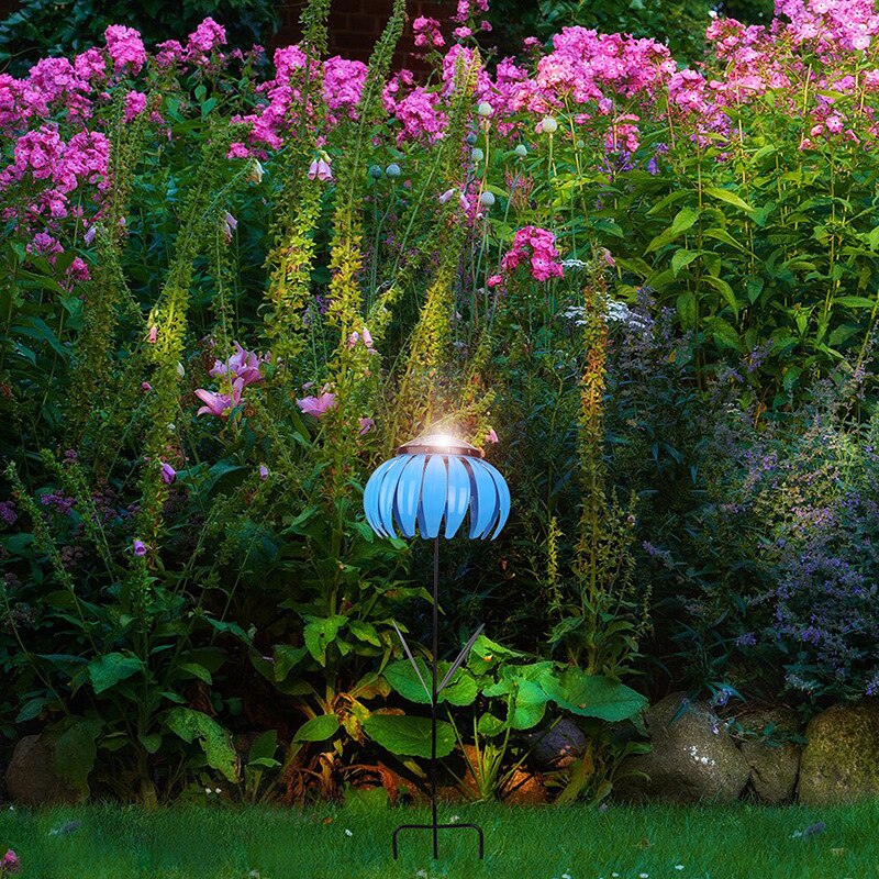 Outdoor Solar Garden Stake Lights Lotus Shape Light LED Solar Landscape Lighting Light for Garden Patio Yard Lawn UD88