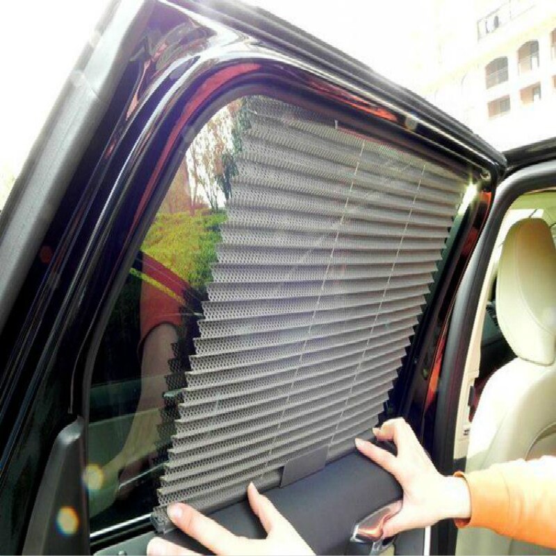 1Pcs Carro Cortina Retrátil Respirável Automóvel Auto Side Janela Blinds Sombrinha Capa Bege Cinza Preto