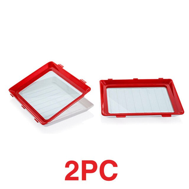 Food Preservation Tray Eco Food Fresh Keeping Fresh Spacer Organizer Food Preservate Reusable Refrigerator Food Storage: 2PCS