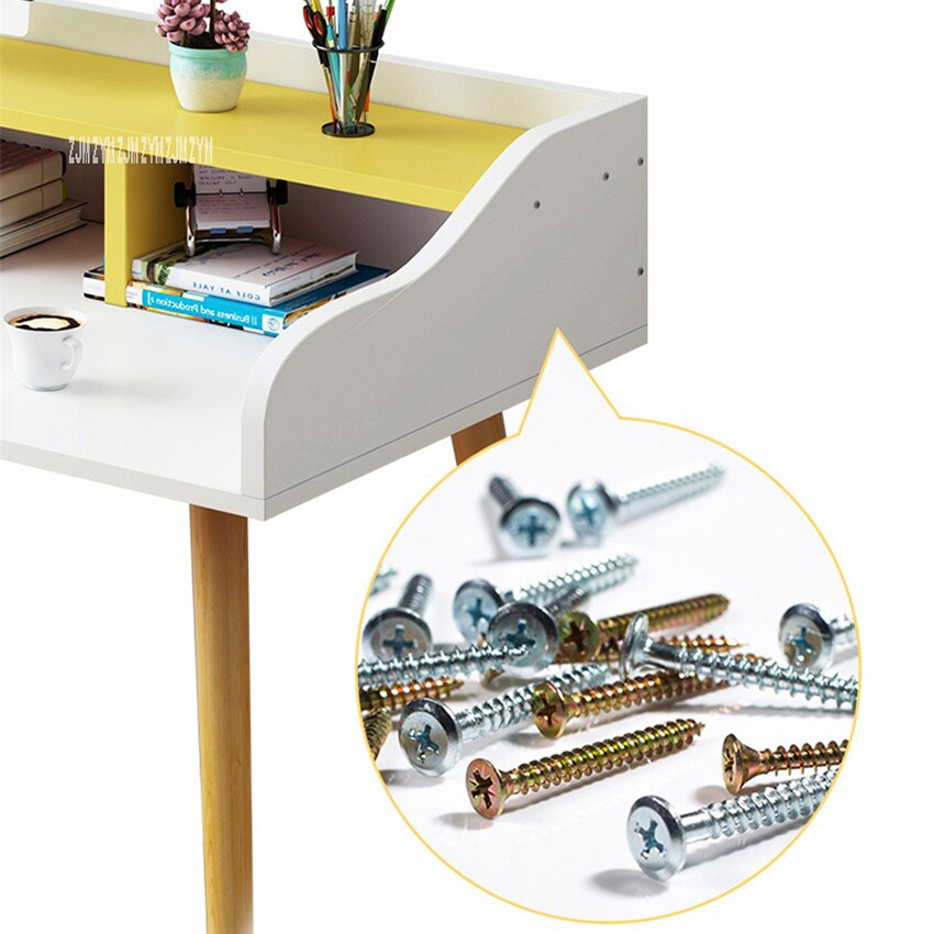 B2658 120cm Economic And Wood Simple Office Desk Double Layer Student Writing Laptop Desk Bedroom Modern Computer Desk