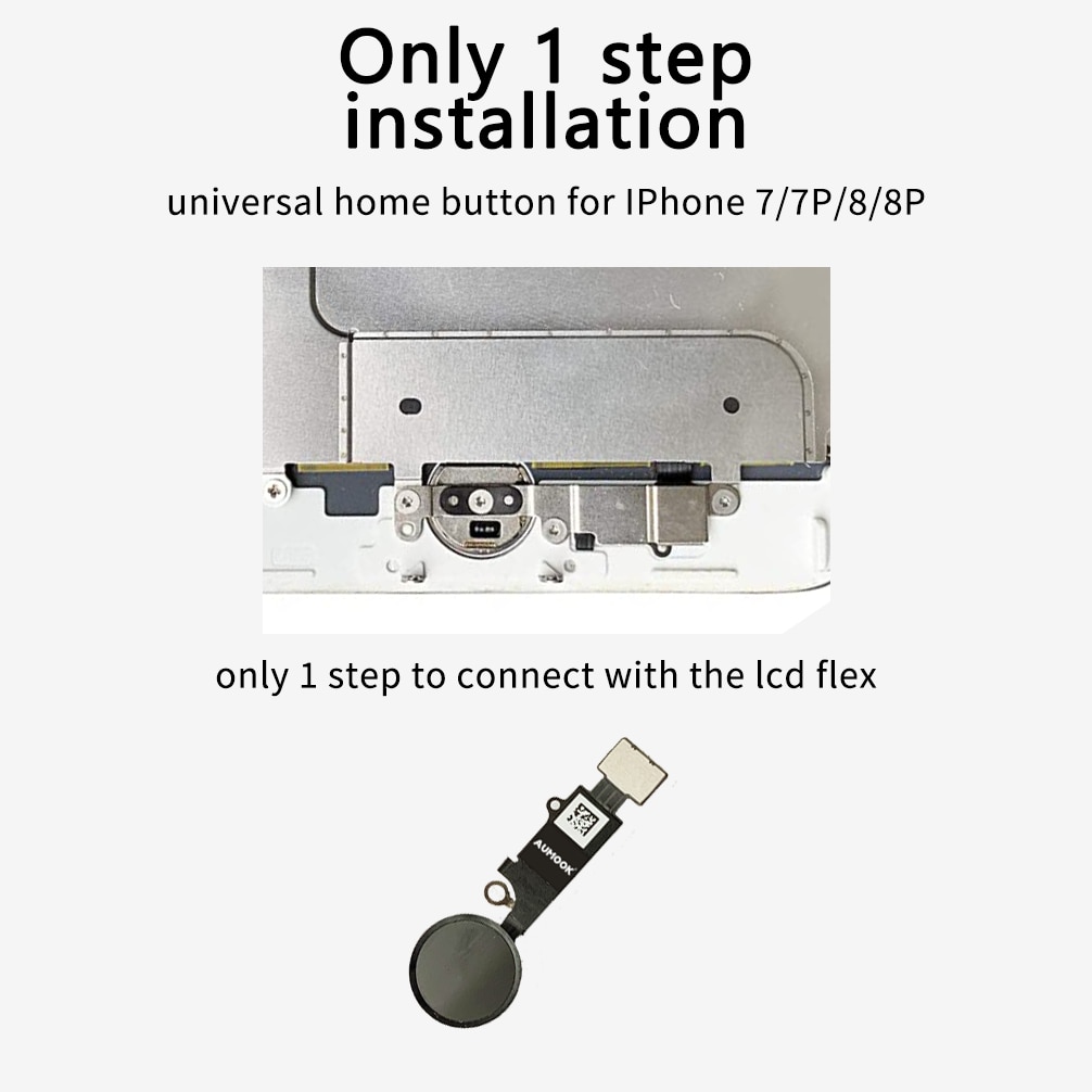 AUMOOK-botón de inicio Universal para iPhone 7, 7 plus, 8, 8 plus, cable flexible, funciones de retorno, sin ID táctil, nueva versión