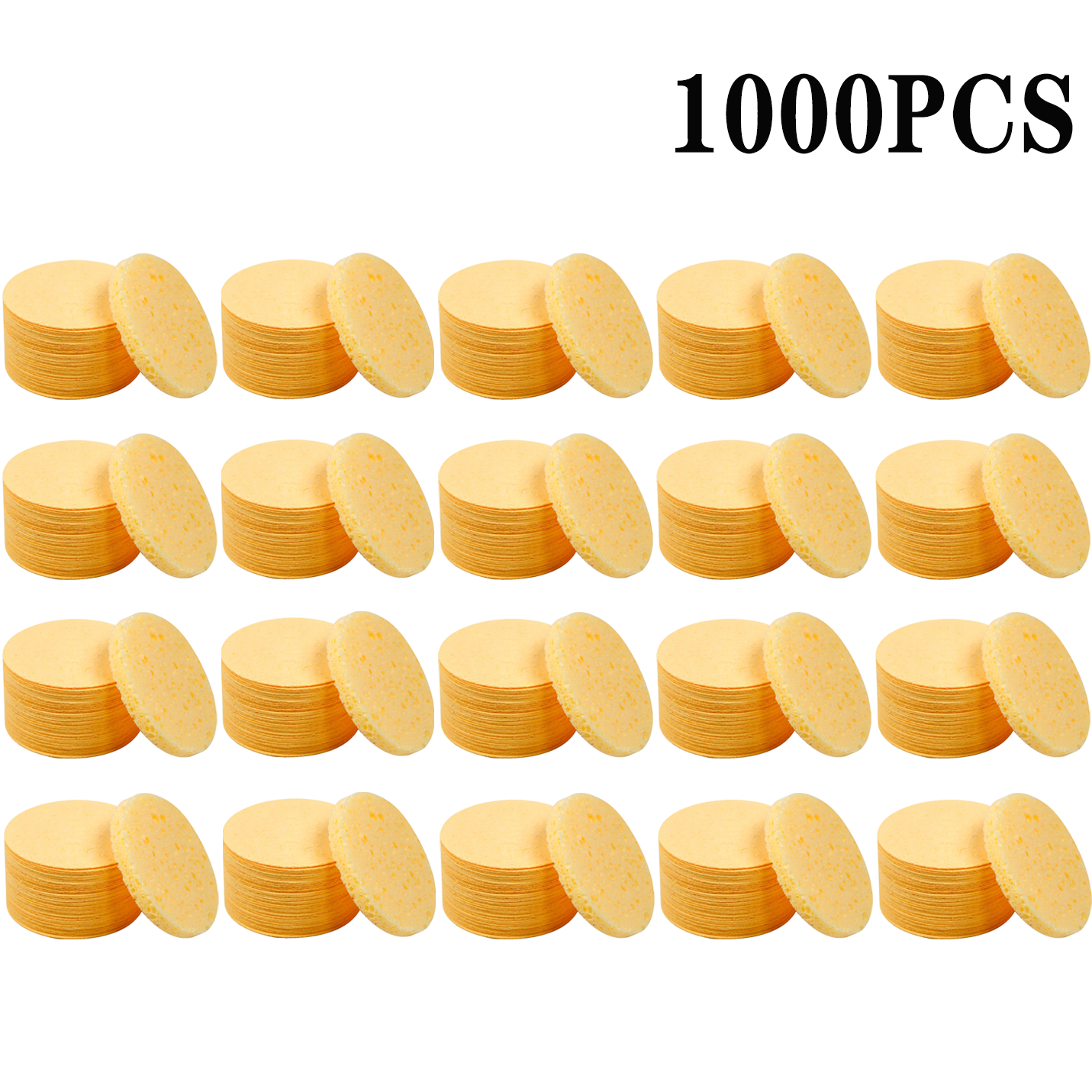 50-1000 Uds. Esponja de pulpa de madera Natural para lavado de cara, esponja de espuma para lavado de cara, esponja cosmética para limpieza facial
