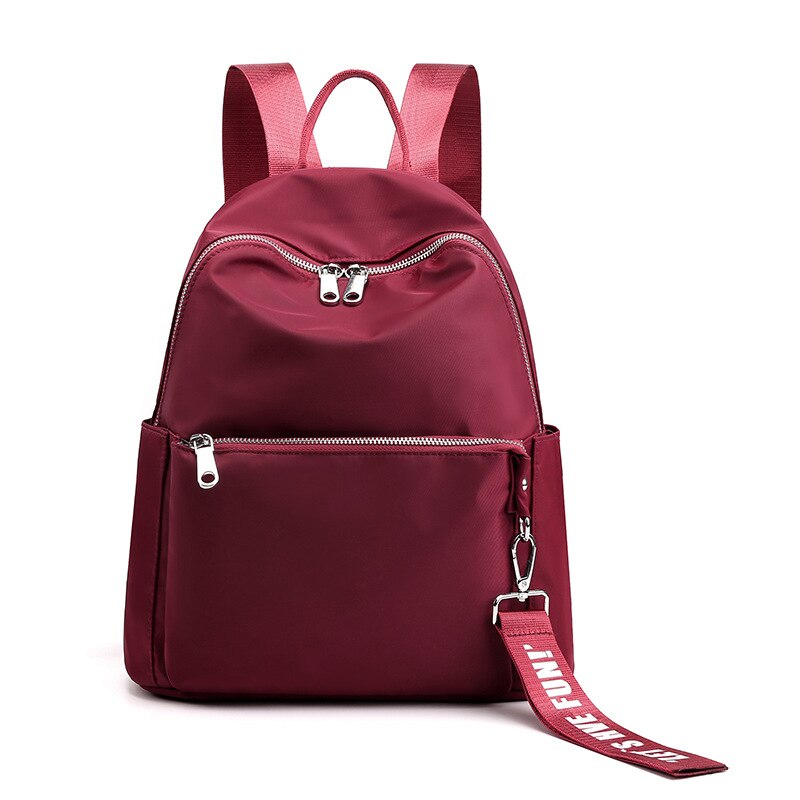 Semplice Oxford Zaino Zaino delle Donne di Tendenza di Modo Selvaggio Stile Università Studente Zainetto: rosso vino