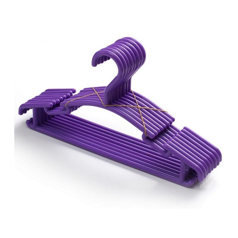 Cintres en plastique pour vêtements d'enfants, lot de 10 pièces, crochets pour pantalons, chaussettes, manteaux, HWC: purple