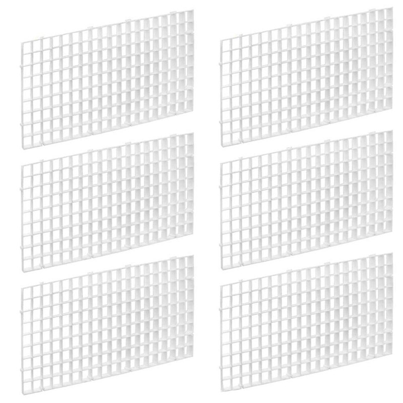 12 Pcs Grid Divider Tray Isolate Board Fish Tank Bottom Transparent White Filter Tray Aquarium Crate