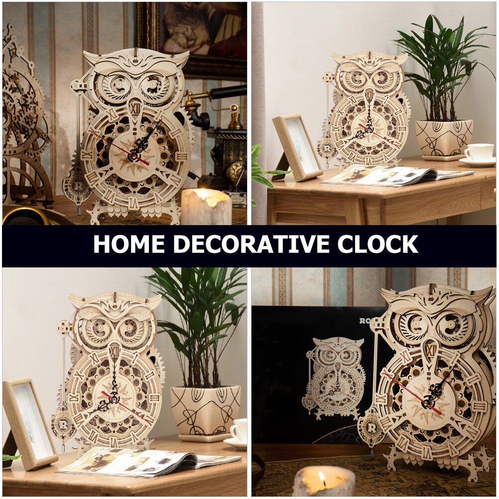 1pc uggla form diy harts hushåll retro skrivbord klocka prydnad för fönster butik hotell vardagsrum hem