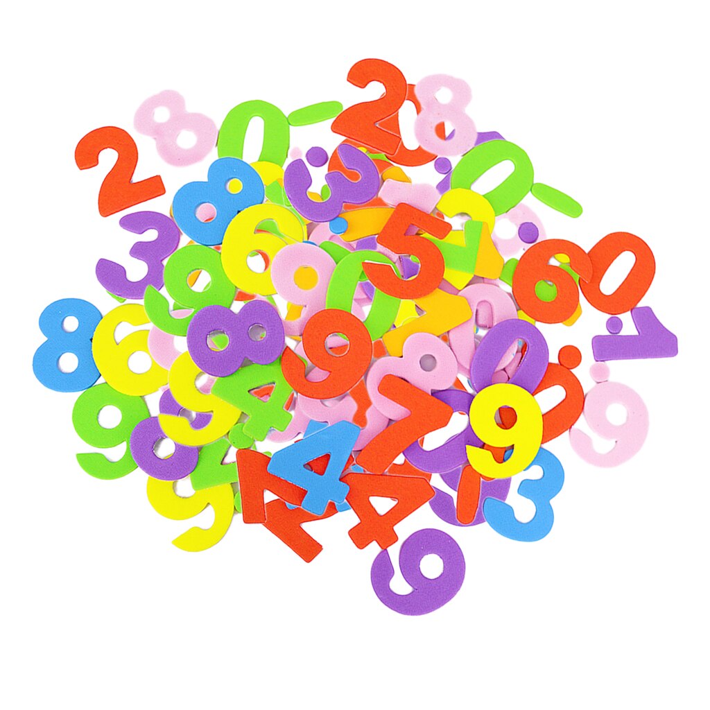 4 Bags EVA Kids Craft Stickers Star Number Foam Sticker Girls Art Protect