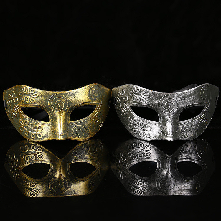 Party Face Mask Men Burnished Antique Silver/Gold Venetian Mardi Gras Masquerade Party Ball Mask For Adults
