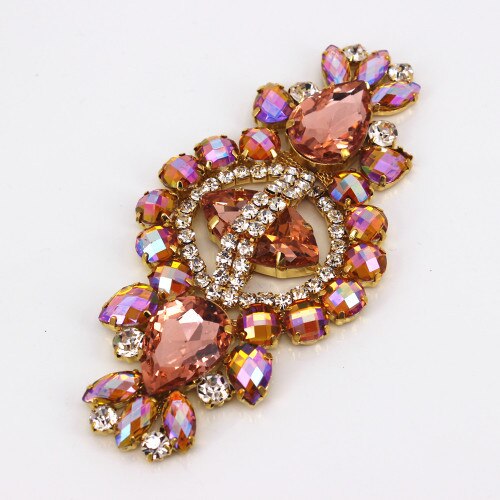 12*5.8 cm bandeau de mariée strass Applique pour wedidng robe sac décorations or mariage ceinture ceinture strass vert appliques: AB applique