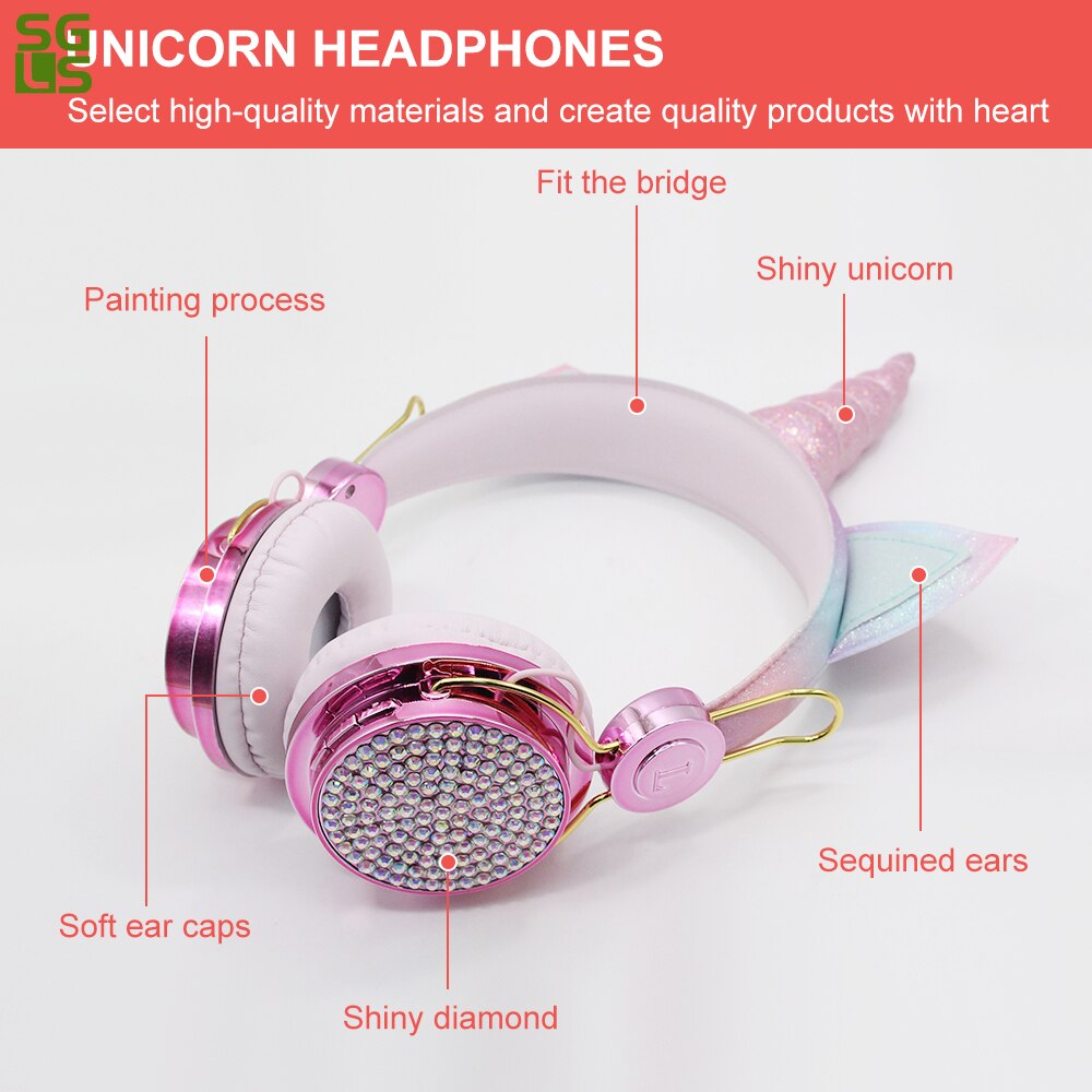 Casque licorne Bluetooth 5.0, avec Microphone, pour ordinateur portable, téléphone, PC, MP3, tablette, appareil Audio, de noël