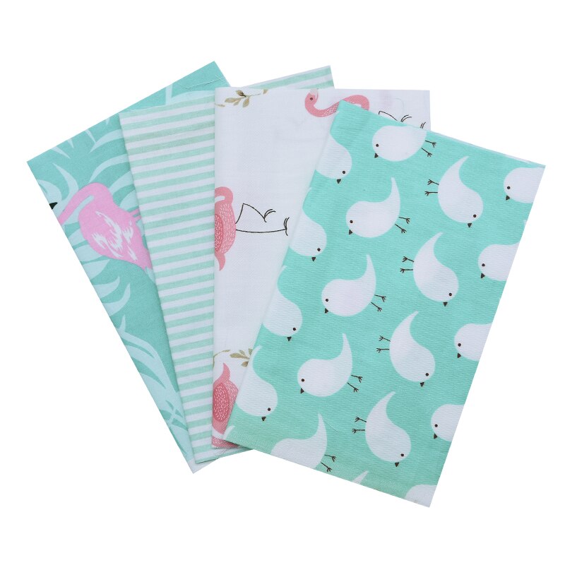 4Pcs 25x20cm Cotton Fabric Floral Print Mixed Style Handmade DIY Children Kids Sewing Patchwork Cloth Material