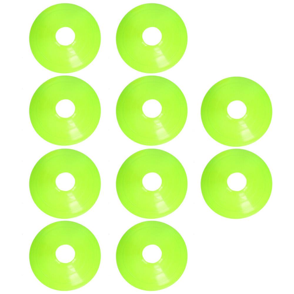 10Pcs/Set Football Training Sign Disc Cone Marking Plate Field Cone Marker Discs Soccer Training Accessories: Green