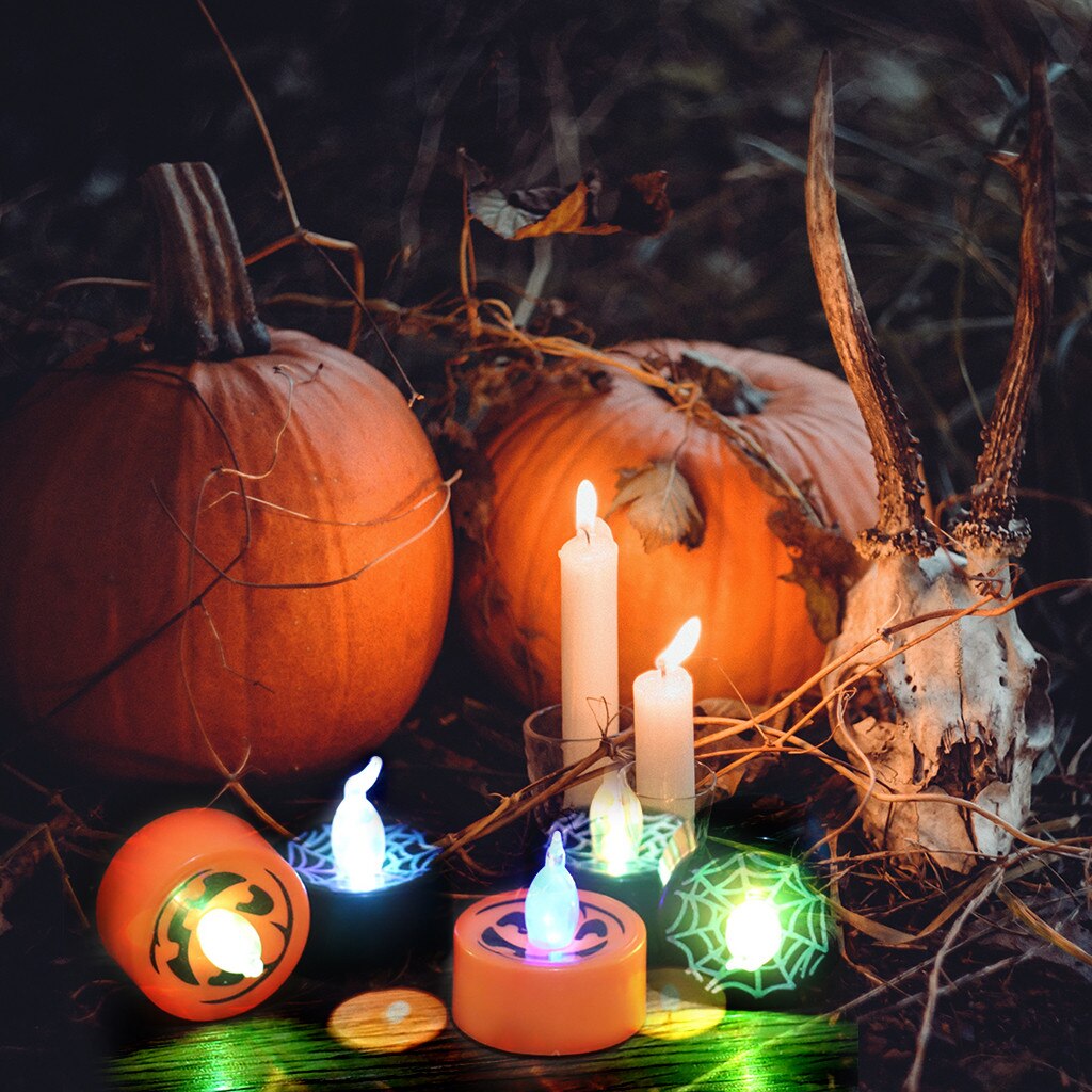 Halloween Jack-o '-lantern Bar Battery Powered LED Candle Lights Flameless Simulated Led Candle Lamp For Halloween Candles Party