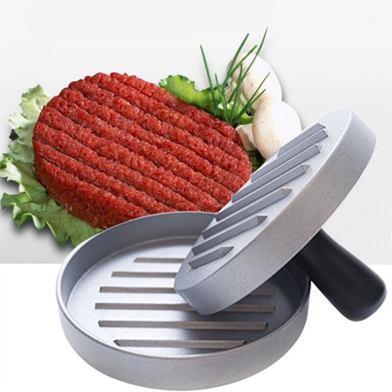 1Set Round Shape Hamburger Press Aluminum Alloy 11cm Oil Paper Hamburger Beef Grill Meat Tenderizer Burger Press Patty Make Mold