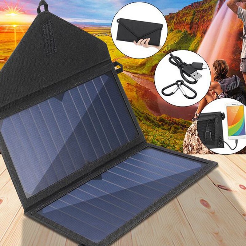 Hopfällbar 20w solpaneler solenergi utomhus solceller laddare 5v 2a usb bärbara solpaneler för smartphones
