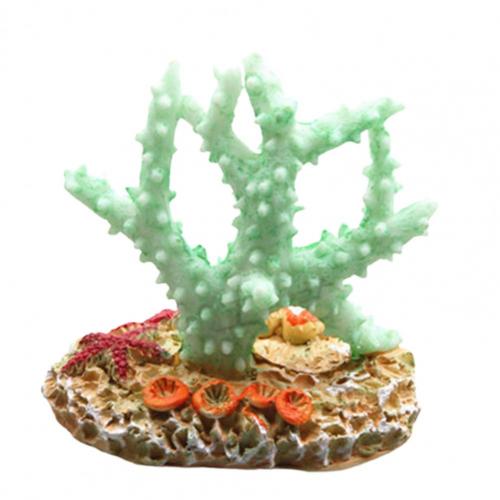 Piedra de Coral Artificial para acuario, ornamento colorido para pecera, Accesorios para tanque: Green