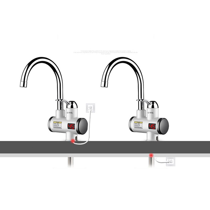 Kbxstart eu stikkontakt køkken vand el varme hane vandhane vand instant tankless bib hane uden lagervand tank