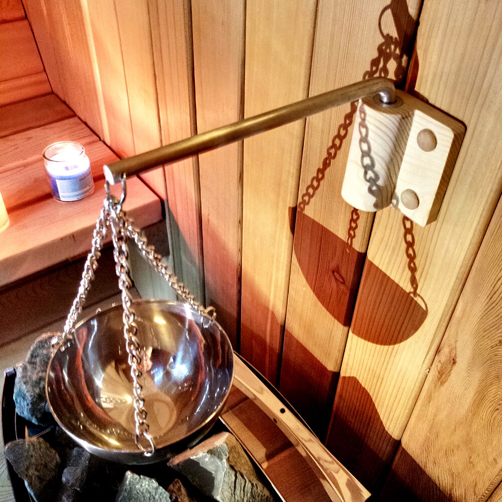 Rustfrit stål sauna komfur skål sauna aroma olie kop æterisk olie duft diffuser egnet til sauna og spa brug