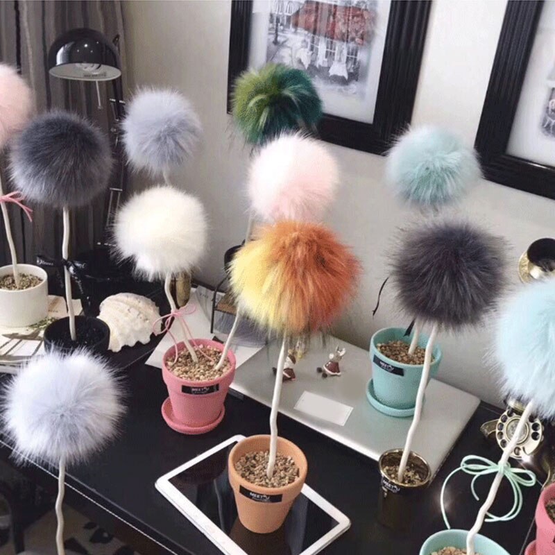 10cm kunstige med knap vaskebjørn pels pels pom poms til kvinder og børn vinter hat og kasket huer pels pompon