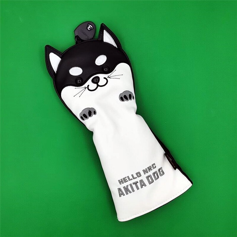 Shiba Inu Dog Golf HeadCover PU Leather Golf Driver Fairway Woods Hybrid Covers 135ut Complete Set Mascot Novelty: 1pc fairway