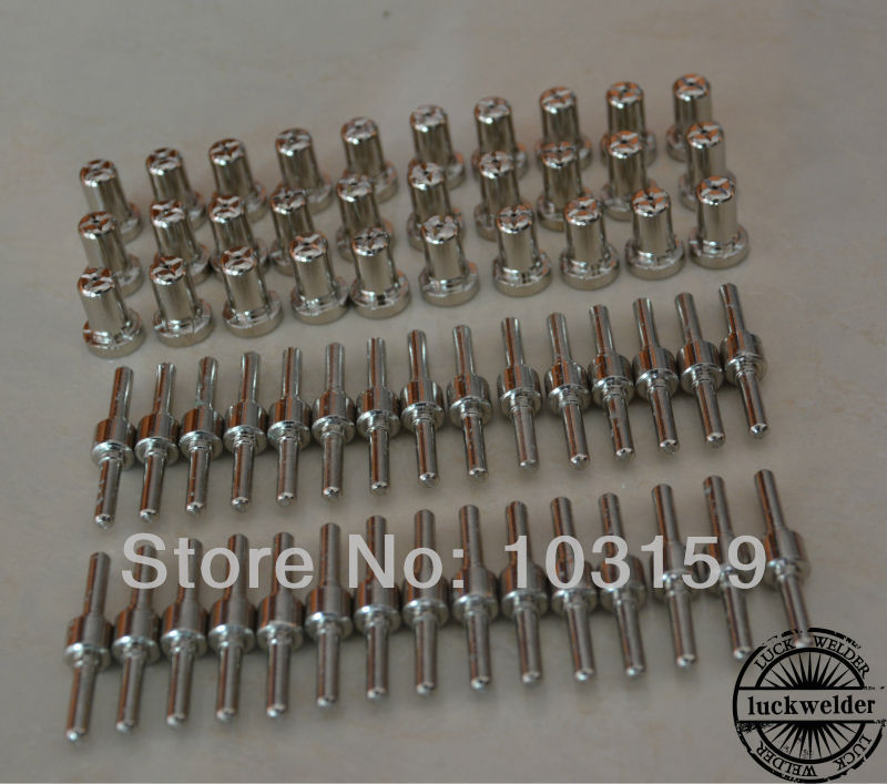 60 Pcs LG-40 PT-31 Plasmasnijden Nozzle Elektrode Uitgebreide Vernikkeld Fit Cut-40 CT-312