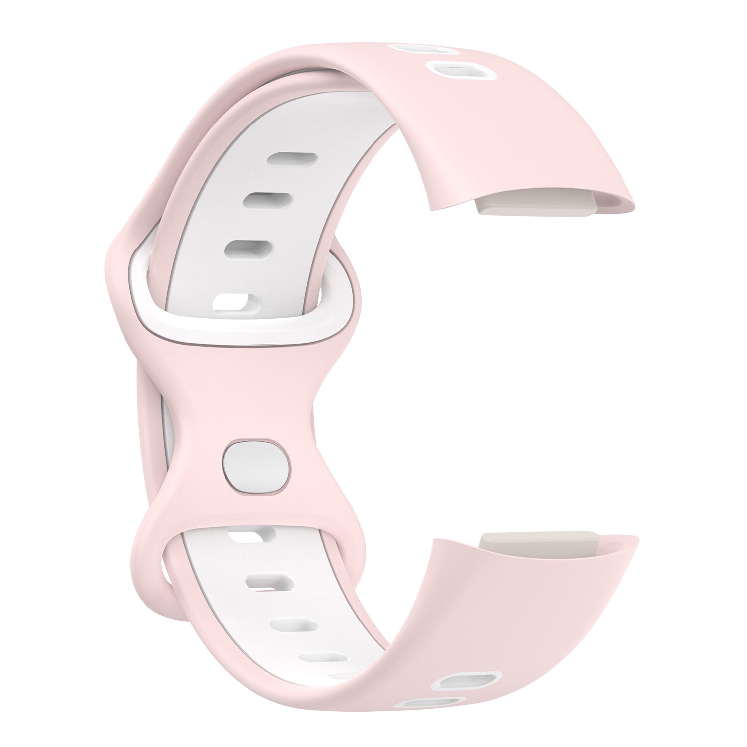 Pasek nylonowy do Fitbit Charge 5 elastyczna bransoletka z plecionki i dwukolorowy pasek silikonowy do Fitbit Charge 5 bransoletka pulsera: Pink-Whtie