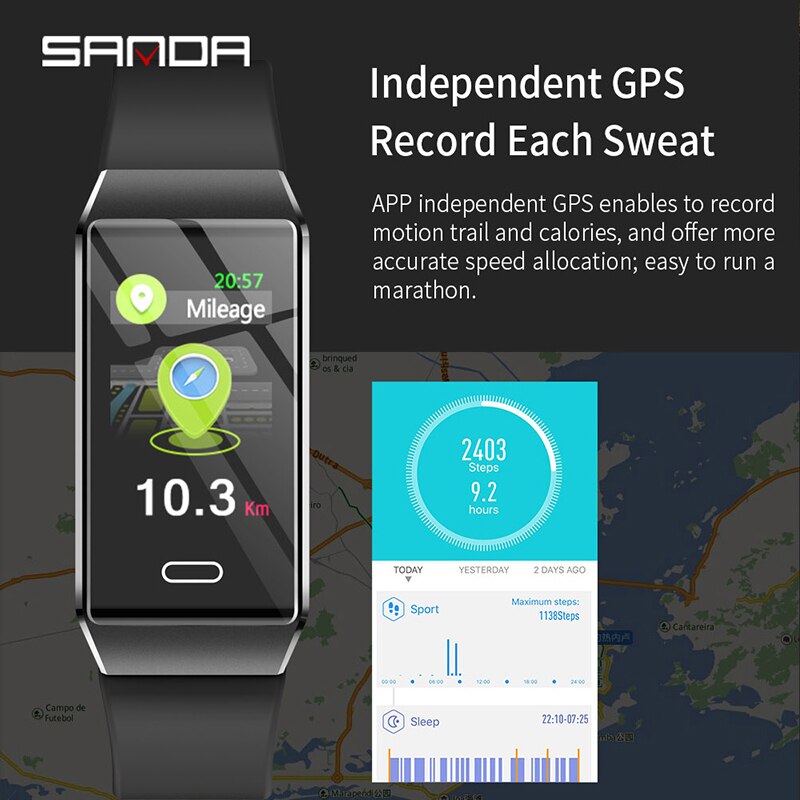 Sanda  x9 dames fysiologische herinnering smart 12 talen digitaal russisch hartslaghorloge calorie stappen polshorloge