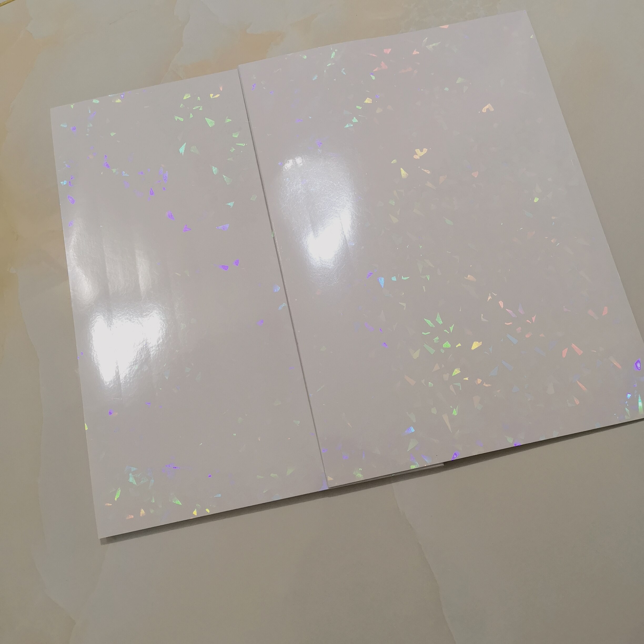 Laminering laminator transafer papir knuste glass stempling på papir plast 50 ark  a4 gjør-det-selv-pakke fargekort