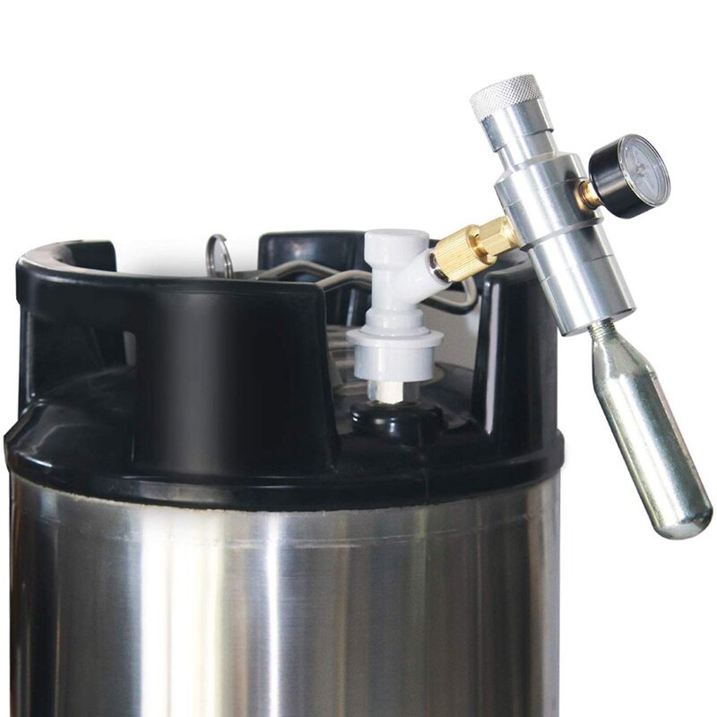 Dispensador de CO2 de cargador de barril de cerveza-incluye regulador de barril 0-30 PSI, adaptador de rosca de 3/8 pulgadas, bloqueo de bola de Gas de desconexión rápida para Ho