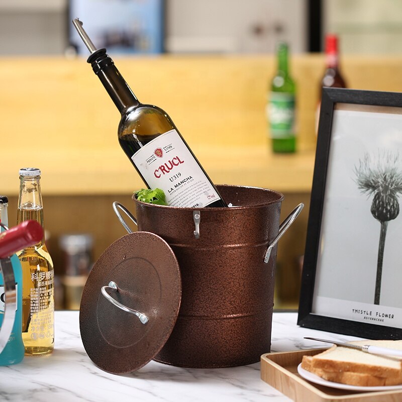 Premium roestvrij staal verf 3.3L grote ijs emmers met cover